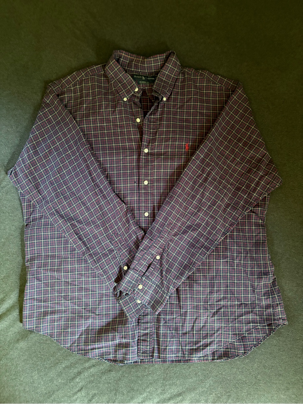 Ralph Lauren Burgundy Plaid Button-Down Shirt